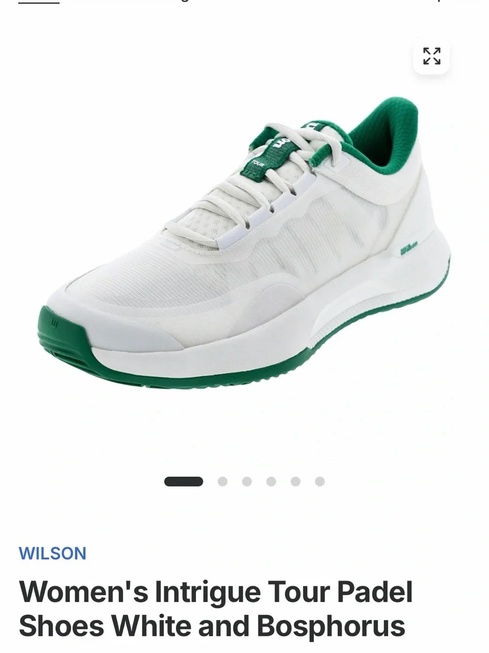 Wilson White and Green Women's Padel Clay Court Shoe